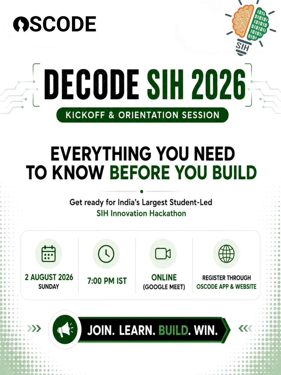 Decode SIH 2026 Kickoff & Orientation Session | Everything You Need to Know Before You Build banner