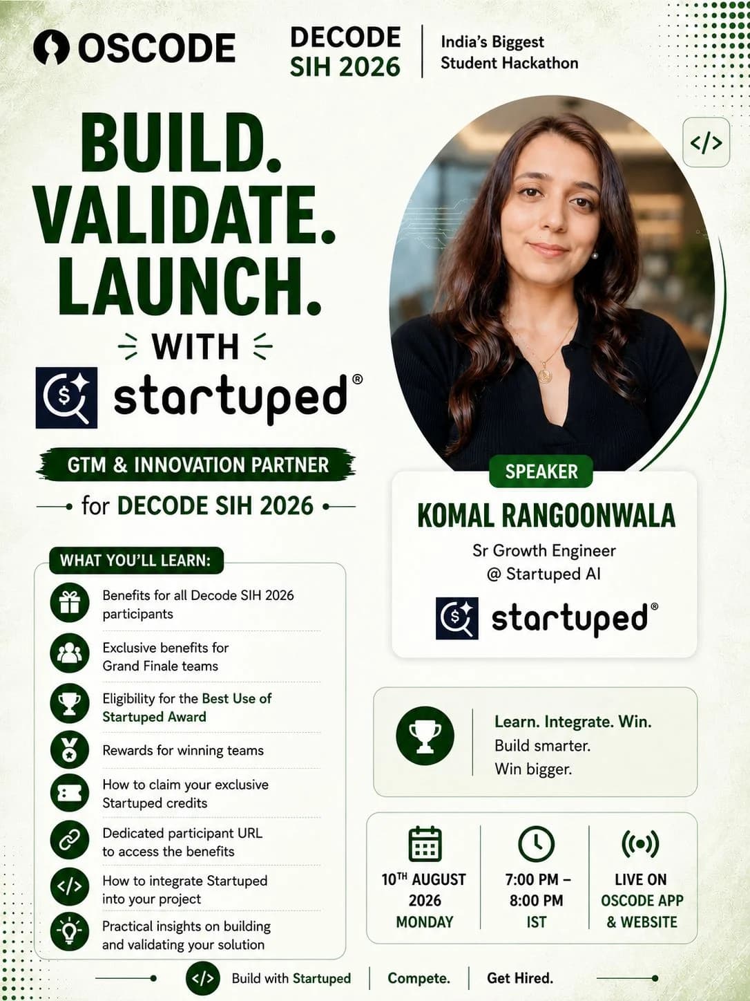 Build Validate Launch with startuped banner